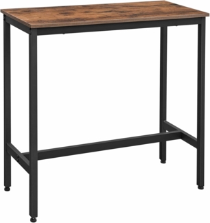 Songmics 'Vasagle' Bartisch schmal, stabiles Metallgestell, vintagebraun-schwarz, 100 x 40 x 90 cm