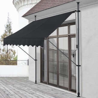 Klemmmarkise Stem 400x120x220-309 cm Schwarz [pro. tec]
