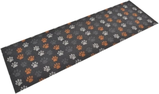 vidaXL Küchenteppich Waschbar Pfoten 60x180 cm Samt 136574