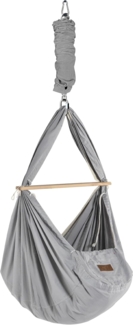 Federwiege mit Deckenbefestigung Bio Grey Schafwolle