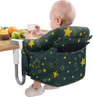 Tischsitz Faltbar Babysitz,Teglü Hochstuhl baby Faltbar Kinderstuhl mit Transportbeutel/Sicherheitsgurt für zu Hause und Reisen (6 bis 36 Monate,15 KG)