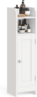 Vasagle Badschrank mit verstellbaren Ablagen, MDF weiß, 18 x 20 x 80 cm