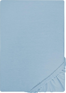 Biberna Jersey-Spannbetttuch, 100 % Baumwolle, Taubenblau, 1x 90x190 cm - 100x200 cm