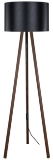 Lux.pro 'Keynes' Stehleuchte, MDF / Polyester schwarz / Walnussoptik, Höhe 136 cm