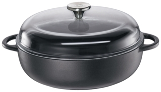 Bauernpfanne mit Glasdeckel, 24 cm classic black