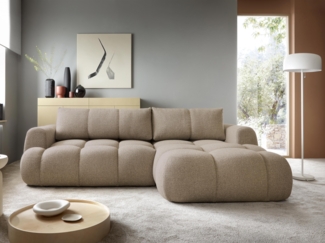 Mirjan24 'Messirt' Ecksofa, Bouclé beige, 270 x 173 x 85 cm