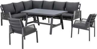 Primaster 'Girona' Gartenmöbel-Set für 8 Personen, Aluminiumgestell / Polyester grau