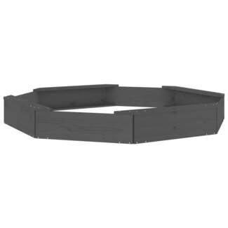 vidaXL Sandkasten, Massives Kiefernholz grau, 159,5 x 159,5 x 20 cm, Achteck
