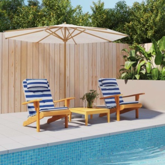 vidaXL Adirondack-Auflagen 2 Stk. Blau & Weiß Gestreift Oxford-Gewebe