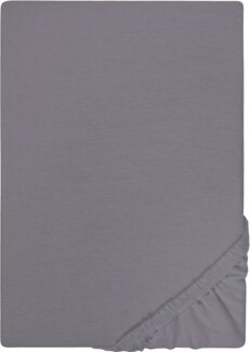 Biberna Jersey-Spannbetttuch, 100 % Baumwolle, Silber / Grau, 1x 90x190 cm - 100x200 cm