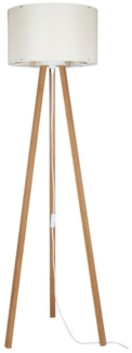 Lux.pro 'Keynes' Stehleuchte, MDF / Polyester creme / Bambusoptik, Höhe 136 cm