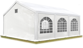 Toolport Partyzelt Pavillon, mit Fenster, PE Plane 550 N weiß, 3x6 m