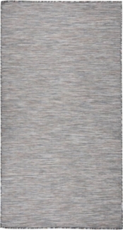 vidaXL Outdoor-Teppich Flachgewebe 80x150 cm Braun und Blau 340813