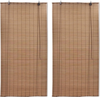 vidaXL Bambusrollo, Braun, 150 cm x 2,2 m, 2 Rollo