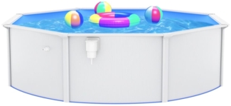 vidaXL Pool mit Stahlwand, Stahl, Weiß, 460 x 120 cm
