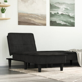 vidaXL Chaiselongue Schwarz Samt 352847
