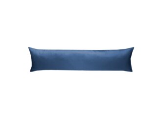 Mako Satin Seitenschläferkissen Bezug uni / einfarbig Jeans Blau 40x200 cm