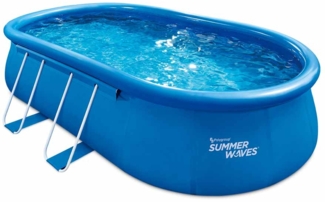 Summer Waves Quick Up Pool | aufblasbarer Pool oval | inkl. Zubehör | Blau | 549x305x107 cm