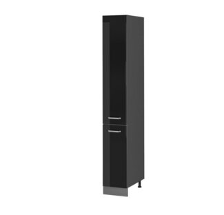 Vicco Hochschrank R-Line, Schwarz Hochglanz/Anthrazit, 30 cm