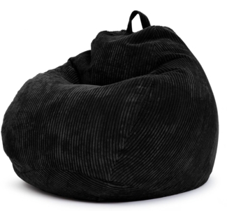 Green Bean® Indoor Sitzsack waschbar, EPS-Perlen Füllung / Cordstoff schwarz, 90x110 cm