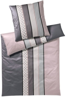 JOOP 'Cornflower Stripe' Bettwäsche, Baumwolle, Rose, 135x200 cm + 80x80 cm