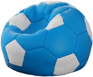 Mirjan24 'Akimbo' Sitzsack, Kunstleder blau / weiß, 60 x 95 x 95 cm