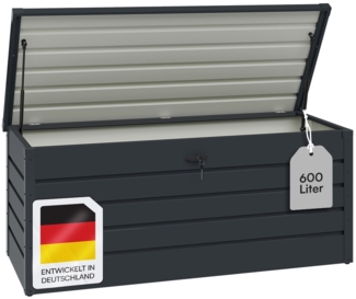 STEELSØN 'Dorado' Aufbewahrungsbox, Metall, anthrazit, 600 Liter, 63x70x165 cm, wasserdicht und abschließbar