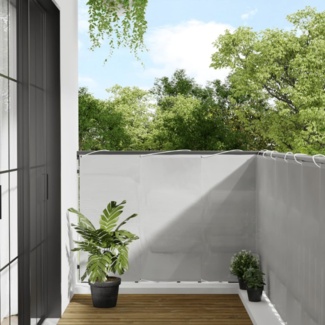 vidaXL Balkon-Sichtschutz Hellgrau 120x500 cm 100 % Polyester-Oxford 4000016