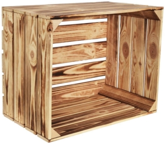 CHICCIE Holzkiste Regale Geflammt 50x40x30cm - Kisten Weinkisten (1 St)