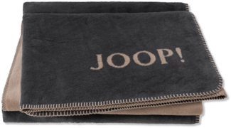 JOOP! 'Uni-Doubleface' Wohndecke, Baumwollmischgewebe, anthrazit / karamell, 150 x 200 cm