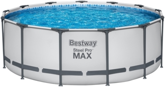 Bestway® Steel Pro MAX™ Ersatz Frame Pool ohne Zubehör Ø 396 x 122 cm, lichtgrau, rund