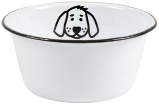 Laursen Fressnapf Hund, Emaille schwarz / weiß, Ø x H: 17x8 cm