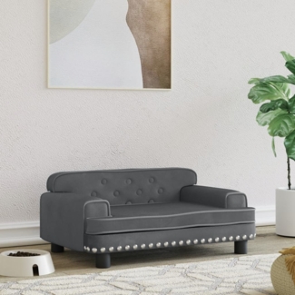 vidaXL Hundebett, Samt dunkelgrau, 30 x 45 x 70 cm