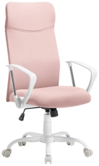 Songmics Bürostuhl, ergonomischer Schreibtischstuhl, Drehstuhl, gepolsterter Sitz, höhenverstellbar und neigbar, bis 120 kg belastbar, pastellrosa OBNDE034R01