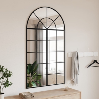 vidaXL Wandspiegel Schwarz 80x140 cm Gewölbt Eisen 3200609