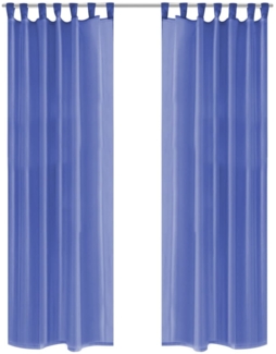 vidaXL Voile-Gardinen 2 Stk., Polyester Königsblau, 140x225 cm