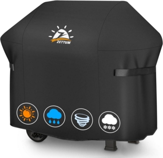Zettum Grillabdeckung für Weber Spirit 200, wasserdicht, 600D Oxford-Gewebe schwarz, 121 x 45 x 106 cm