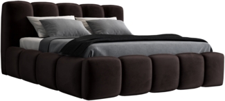 A&J MöbelLand 'Sonic' Polsterbett, Polyester, Espresso, 180 x 200, mit Matratze, mit Lattenrost, mit Bettkasten