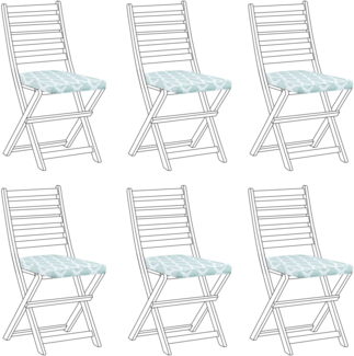 'TOLVE' Set, mit 6 Sitzkissen, Geometrisches Muster, Mintgrün, 39 x 31 cm