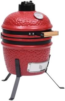 vidaXL 2-in-1 Kamado-Grill, Keramik 56 cm, Rot
