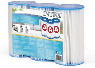 Intex 3er Set Filterkartuschen Typ A für Kartuschenfilteranlagen für INTEX Easy und Frame Swimming Pools