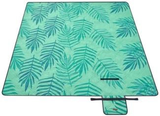 Songmics Picknickdecke, wasserdicht, maschinenwaschbar & faltbar, Polyester grün mit tropischem Farn, 200 x 200 cm