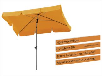 Schneider Schirme 'Locarno' Sonnenschirm, Stahl / Polyester madarine, 180 x 120 cm