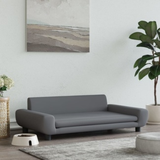 vidaXL Hundebett, Samt, Dunkelgrau, 100 x 54 x 33 cm
