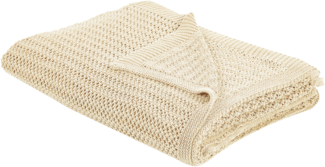 beliani 'ILEN' Tagesdecke, Baumwolle, Beige, 150x200 cm
