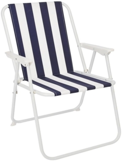 Campingstuhl Outdoor Klappstuhl Gartenstuhl Blau/Weiß gestreift