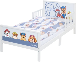 roba Kinderbett Paw Patrol 70 x 140 cm inkl. Bettwäsche & Lattenrost - aus Holz - Weiß / Blau