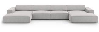 Micadoni 6-Sitzer Panorama Sofa Jodie Light Grey