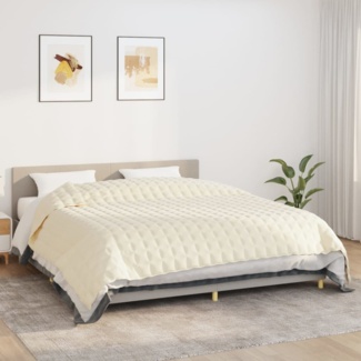 vidaXL Gewichtsdecke Stoff, 1 x Gewichtsdecke, Helle Cremefarbe, 235x290 cm, 100 % gebürstete Polyester-Mikrofaser, 11 kg