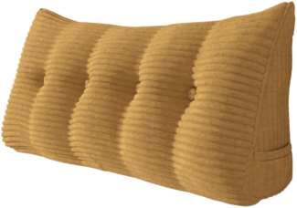 VERCART Keilkissen, Gelb, Cord, 50 x 20 x 140 cm
